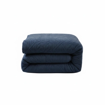 Narzuta 200x220 welurowa granatowa tłoczona gruba NP04